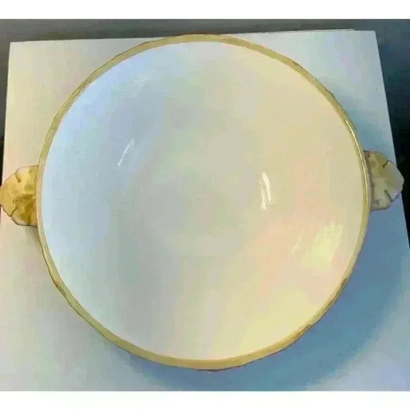 Vintage Perigrappa of Deruta Italy Round Covered Vegetable Serving Dish Yellow - Picture 8 of 10